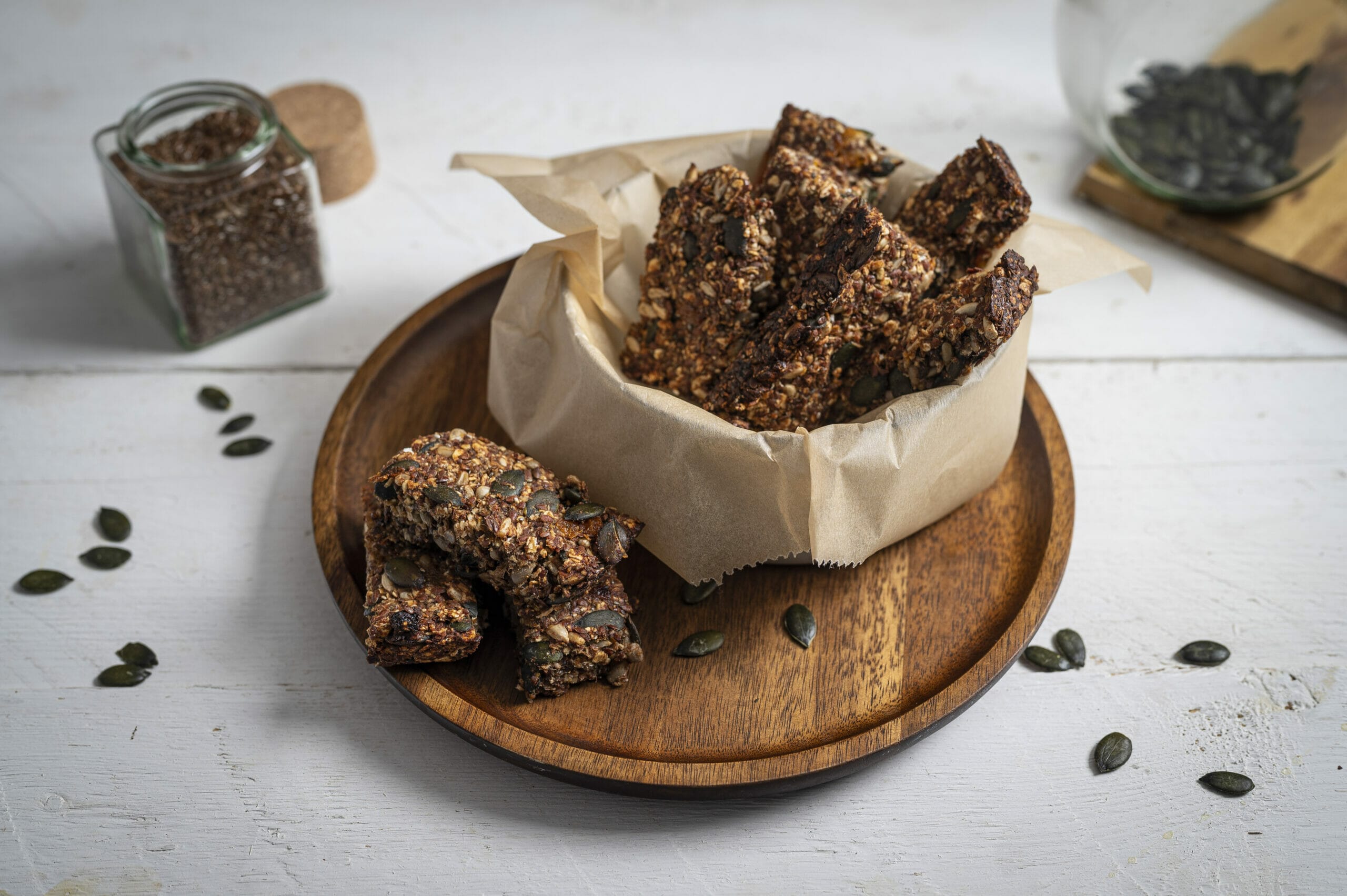 Homemade muesli bars with cinnamon and coconut