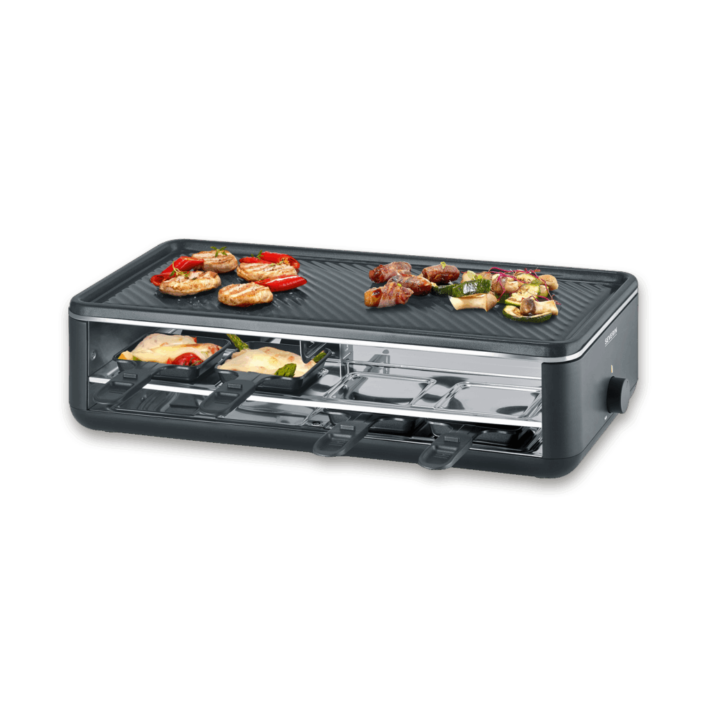 severin-raclette-und-fondue-pg-2365-black-line-lite-raclette-grill-mit-grillplatte-3