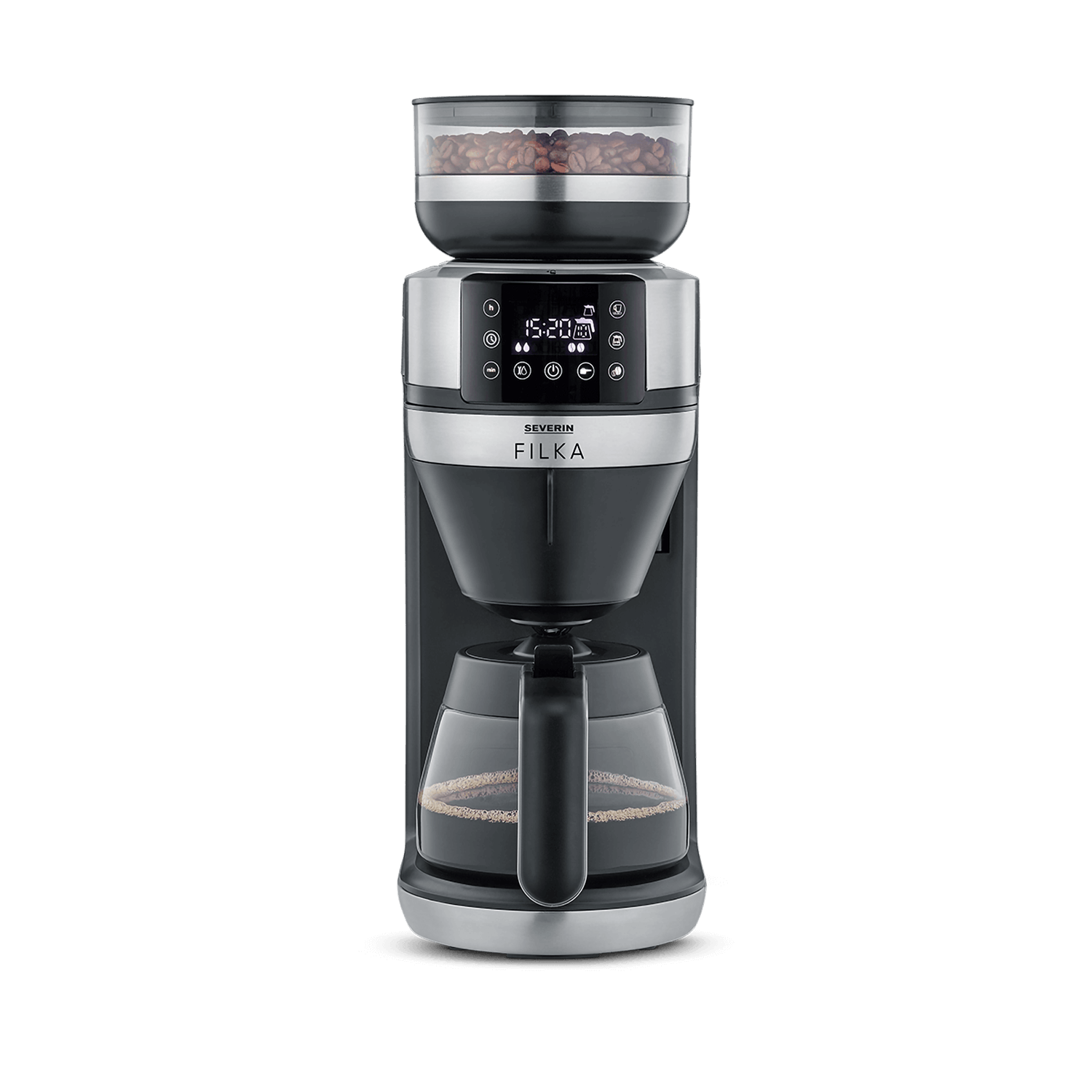 SEVERIN  Cafeti&egrave;re filtre 10 tasses avec broyeur Noire & Inox - 4850