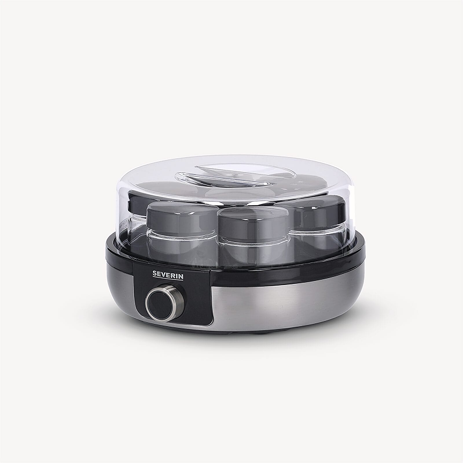 SEVERIN JG3519 Joghurtbereiter (Inkl. 14 Portionsgläsern à 150 ml, Memo-Skala) weiß/Rot