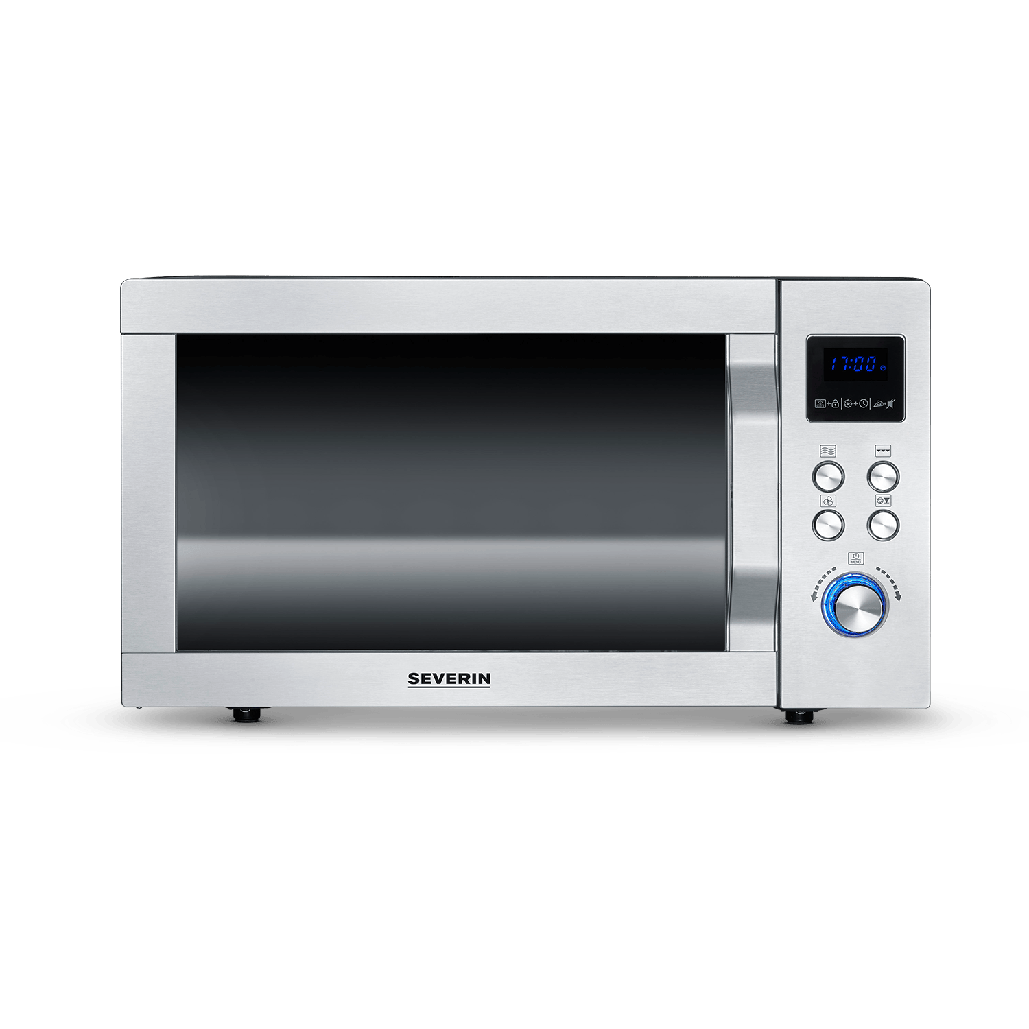 SEVERIN  MW 7778 Micro-ondes acier inoxydable, noir (mat) 900 W fonction grill, avec fonction pizza 