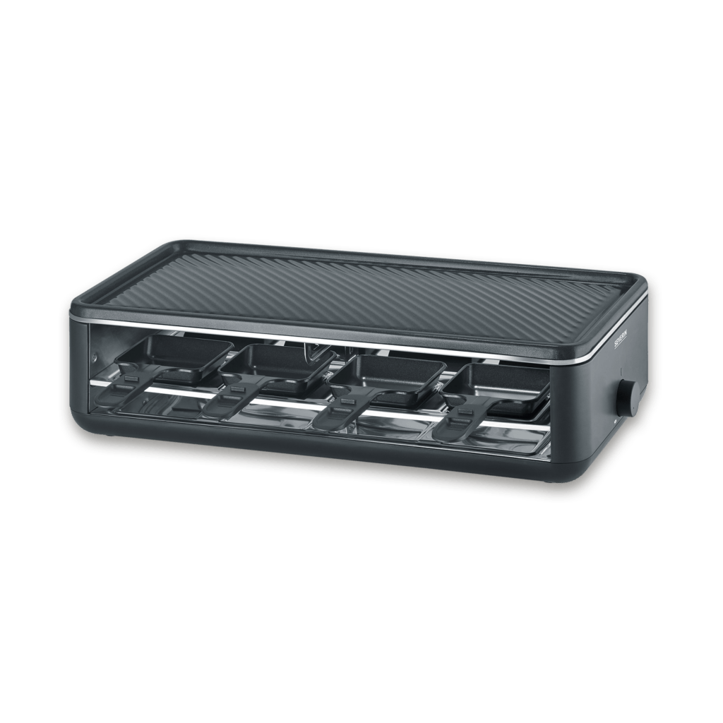 severin-raclette-und-fondue-pg-2365-black-line-lite-raclette-grill-mit-grillplatte-2