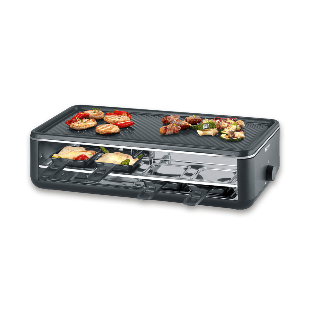 severin-raclette-und-fondue-pg-2365-black-line-lite-raclette-grill-mit-grillplatte-3
