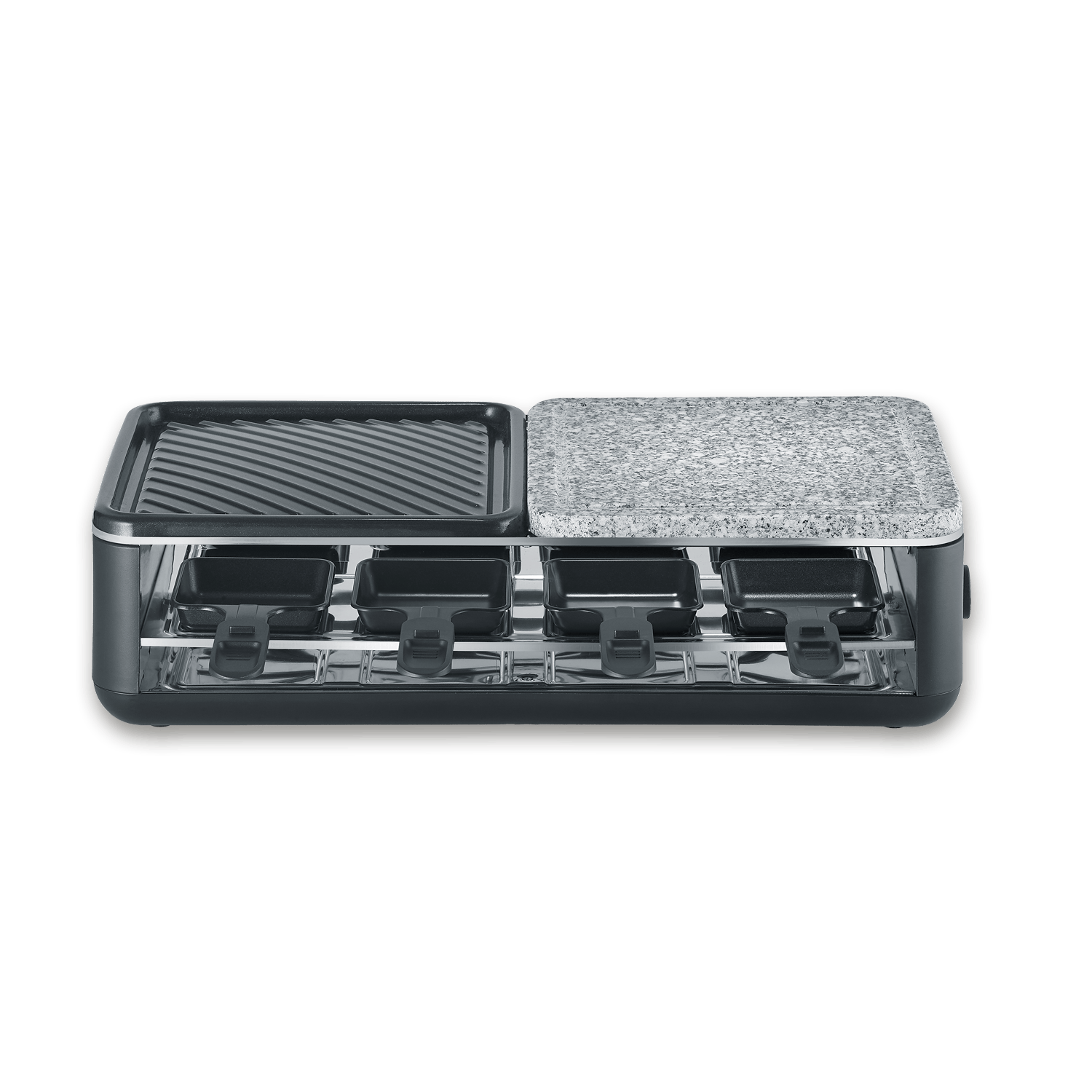 SEVERIN Black Line Lite Raclette-Grill mit Naturstein und Grillfläche RG 2366