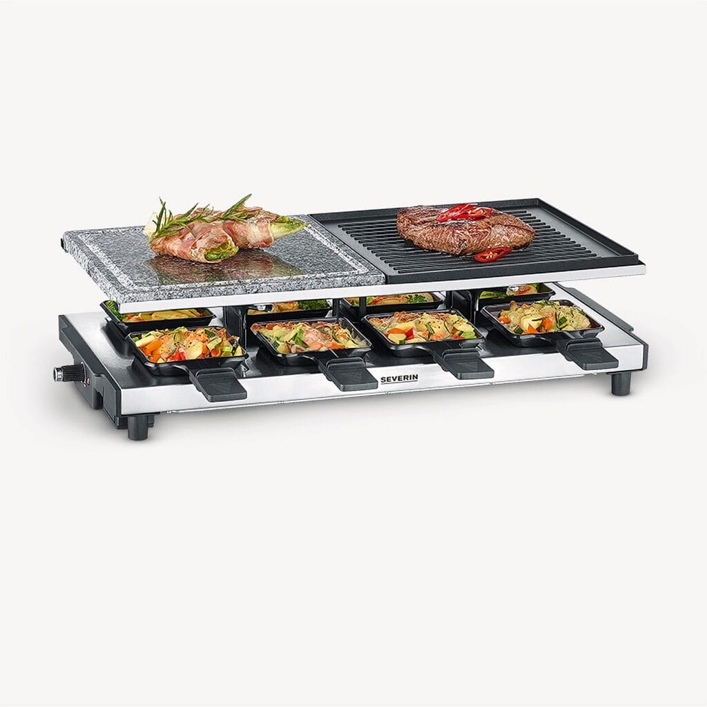 severin-raclette-und-fondue-rg-2373-raclette-mit-naturgrillstein-und-grill-platte-1