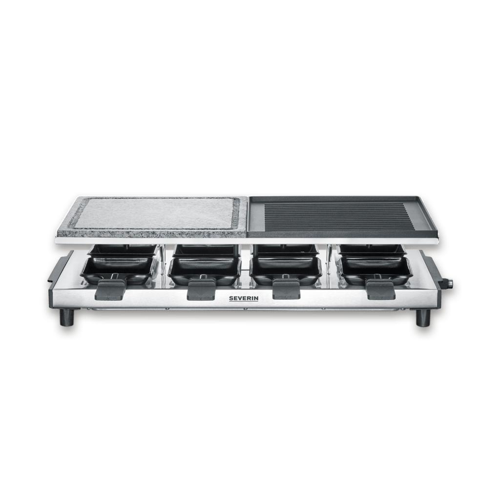 severin-raclette-und-fondue-rg-2373-raclette-mit-naturgrillstein-und-grill-platte