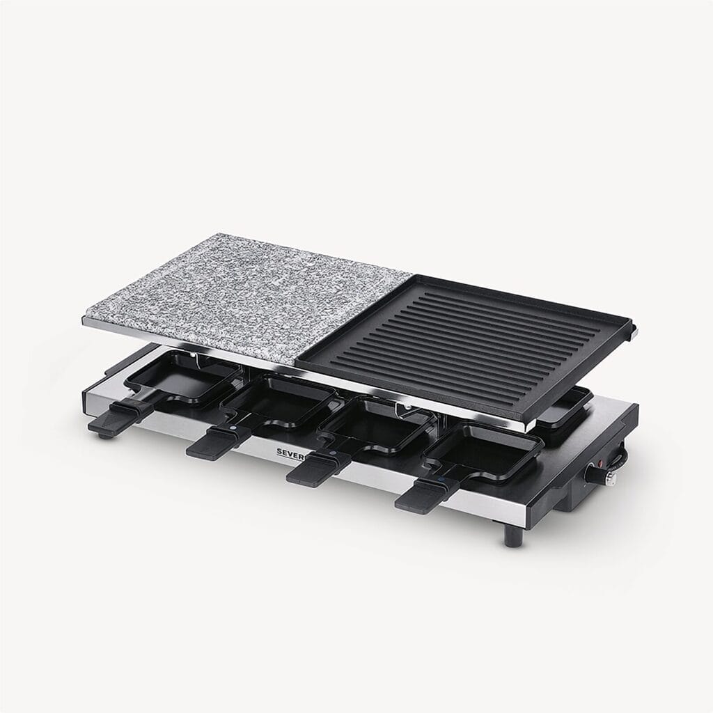 severin-raclette-und-fondue-rg-2373-raclette-mit-naturgrillstein-und-grill-platte-2