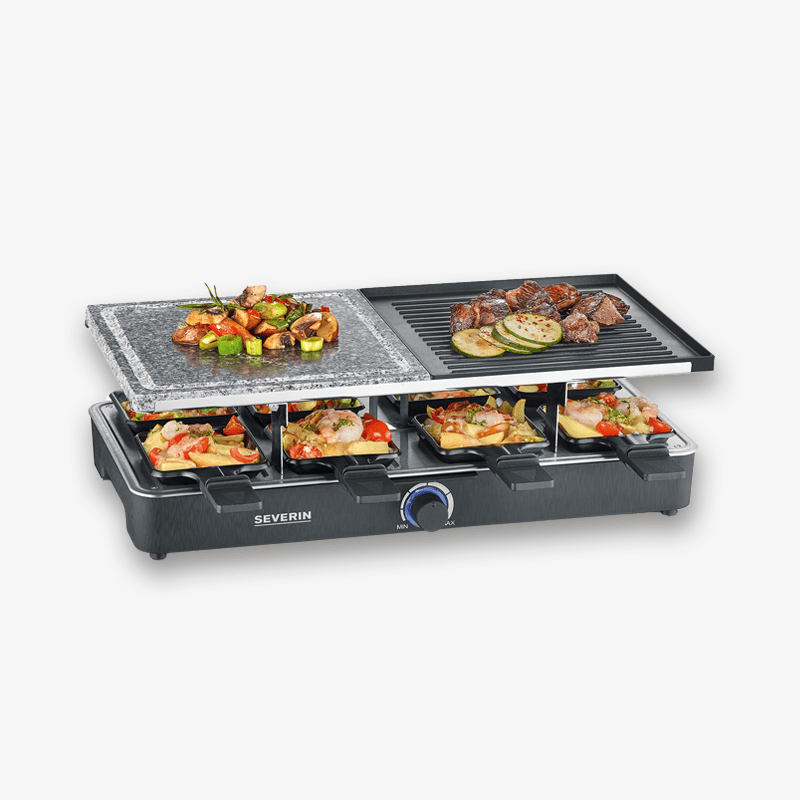 severin-raclette-und-fondue-rg-2376-raclette-mit-naturgrillstein-und-grillplatte-2