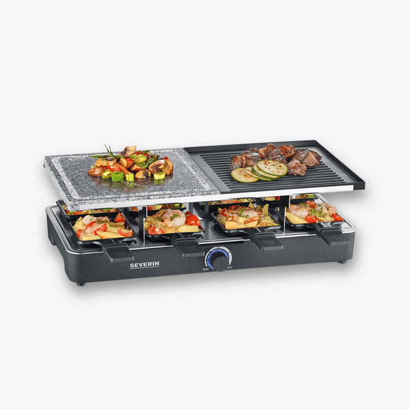 severin-raclette-und-fondue-rg-2376-raclette-mit-naturgrillstein-und-grillplatte-2